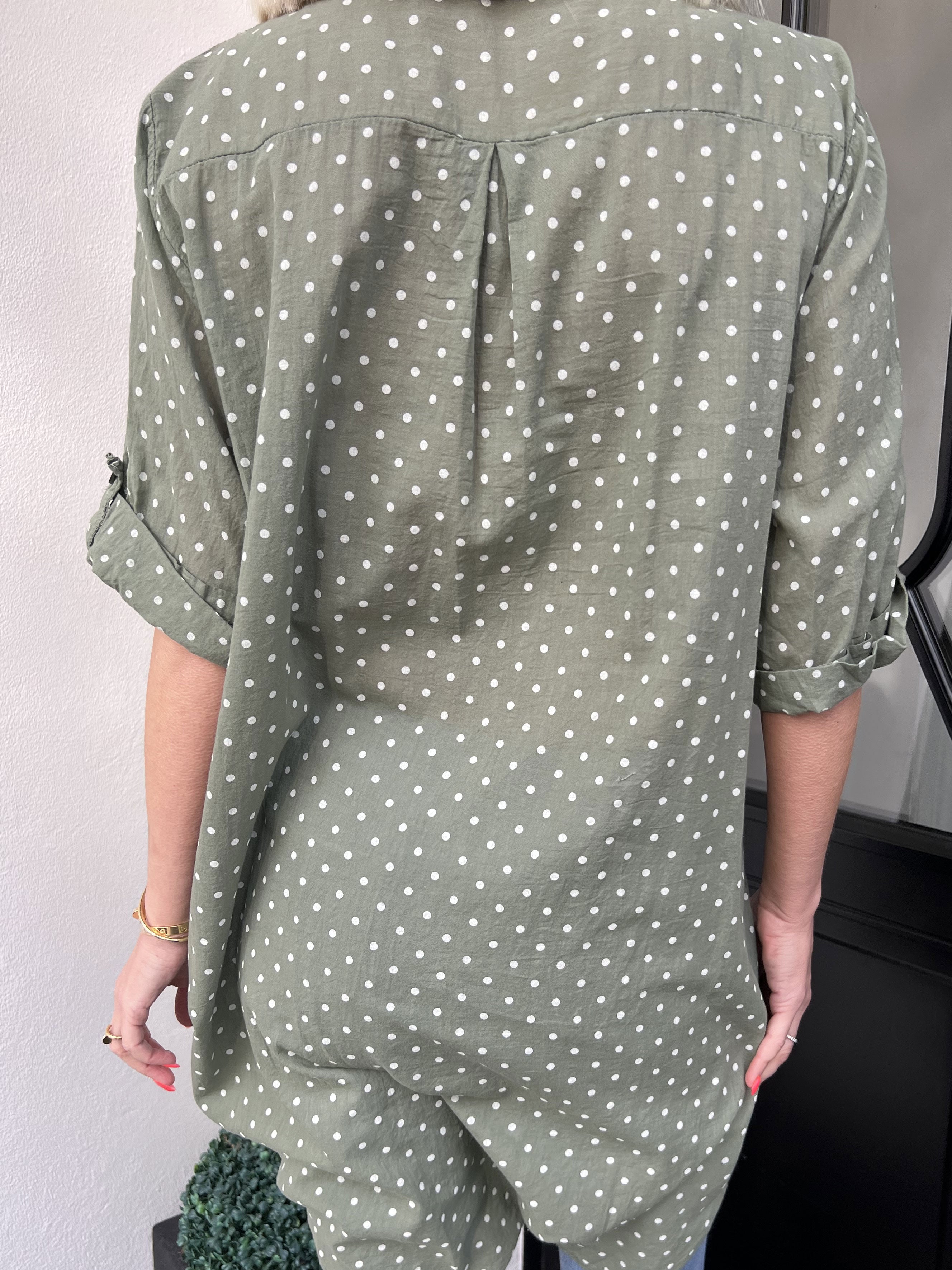 Linda - Skjorta i bomull med små prickar